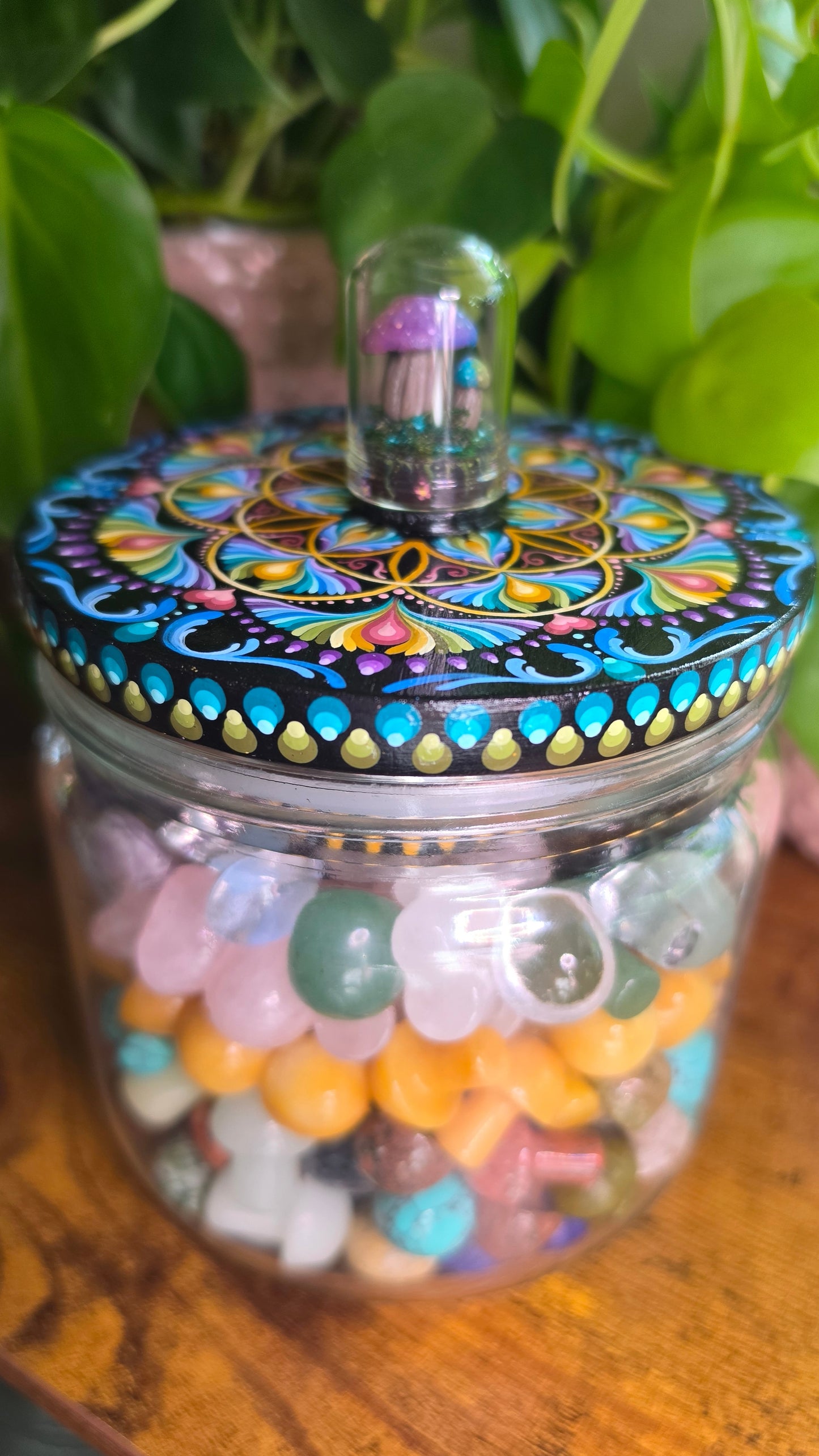 Whimsy Rainbow Mushroom Jar