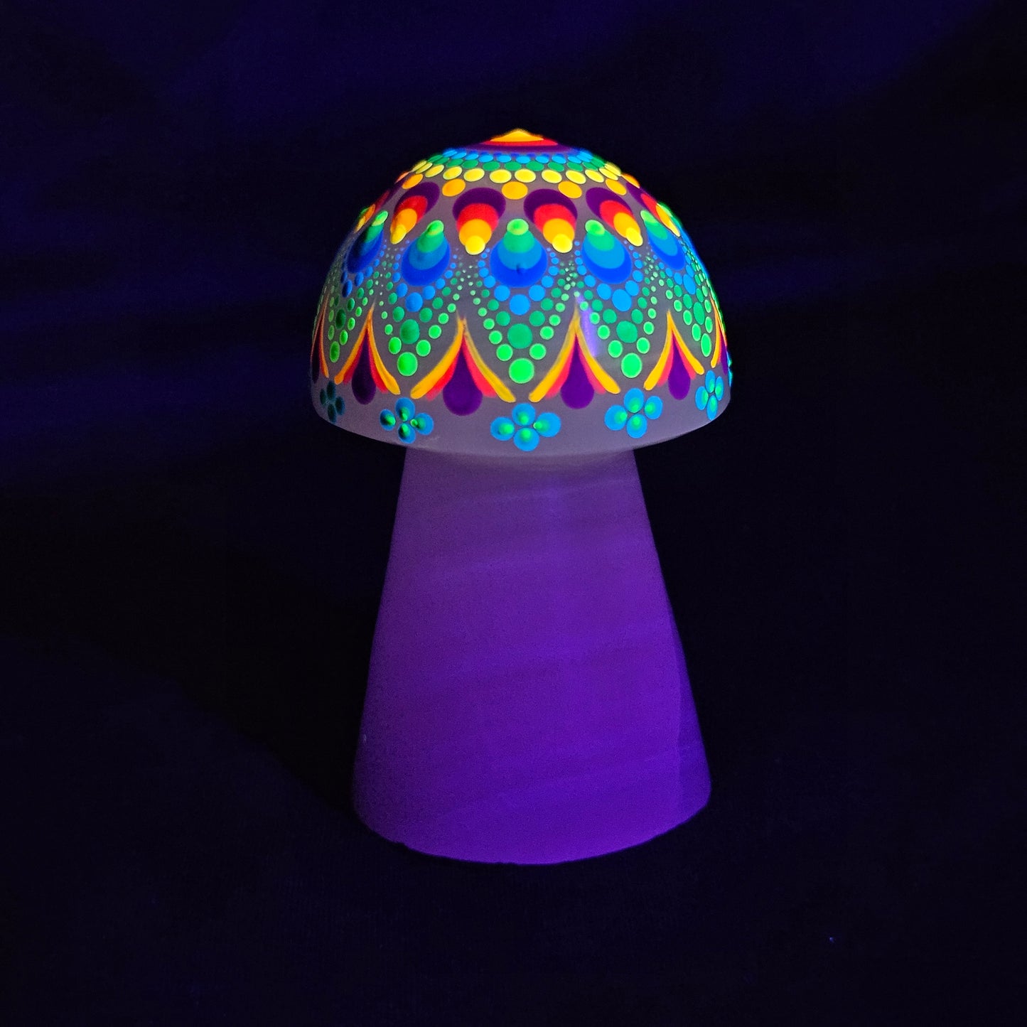 Pink Calcite - UV Large Mandala Mushroom