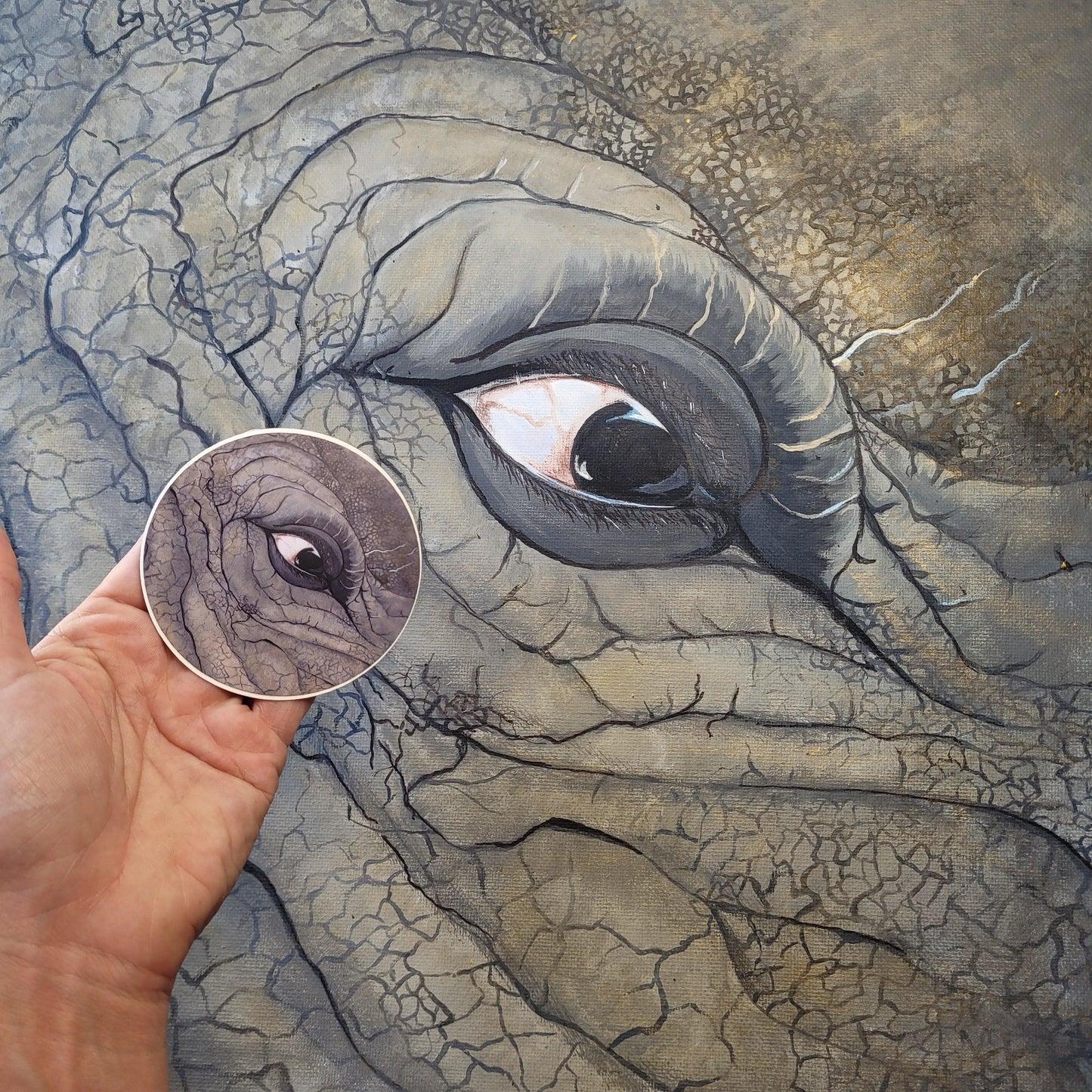 White Rhino Sticker - Bdotartsy