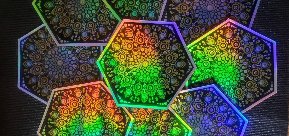 3" - Yellow Hexagon - Bdotartsy