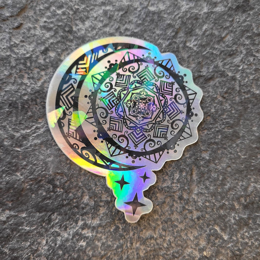 2" Holographic Moon Sticker - Bdotartsy