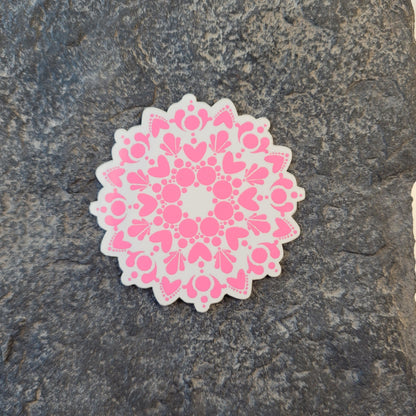 2" Pink UV Mandala Sticker - Bdotartsy