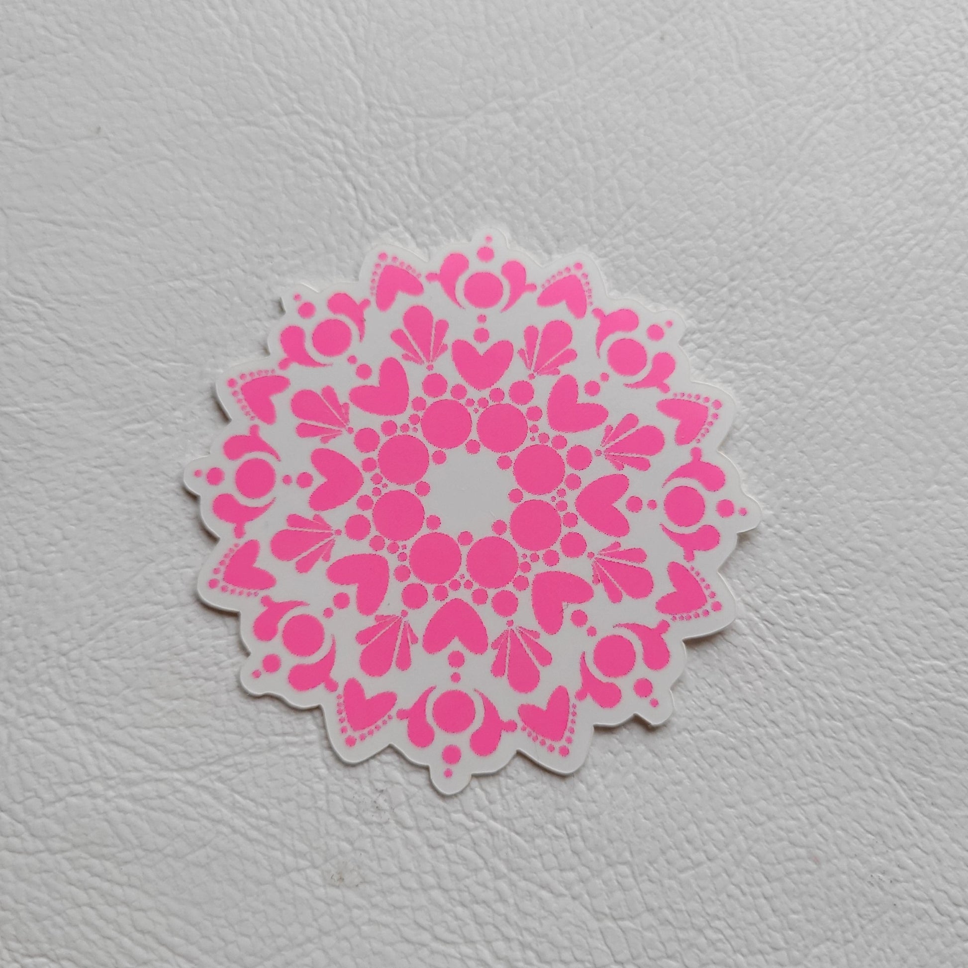 2" Pink UV Mandala Sticker - Bdotartsy