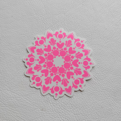 2" Pink UV Mandala Sticker - Bdotartsy