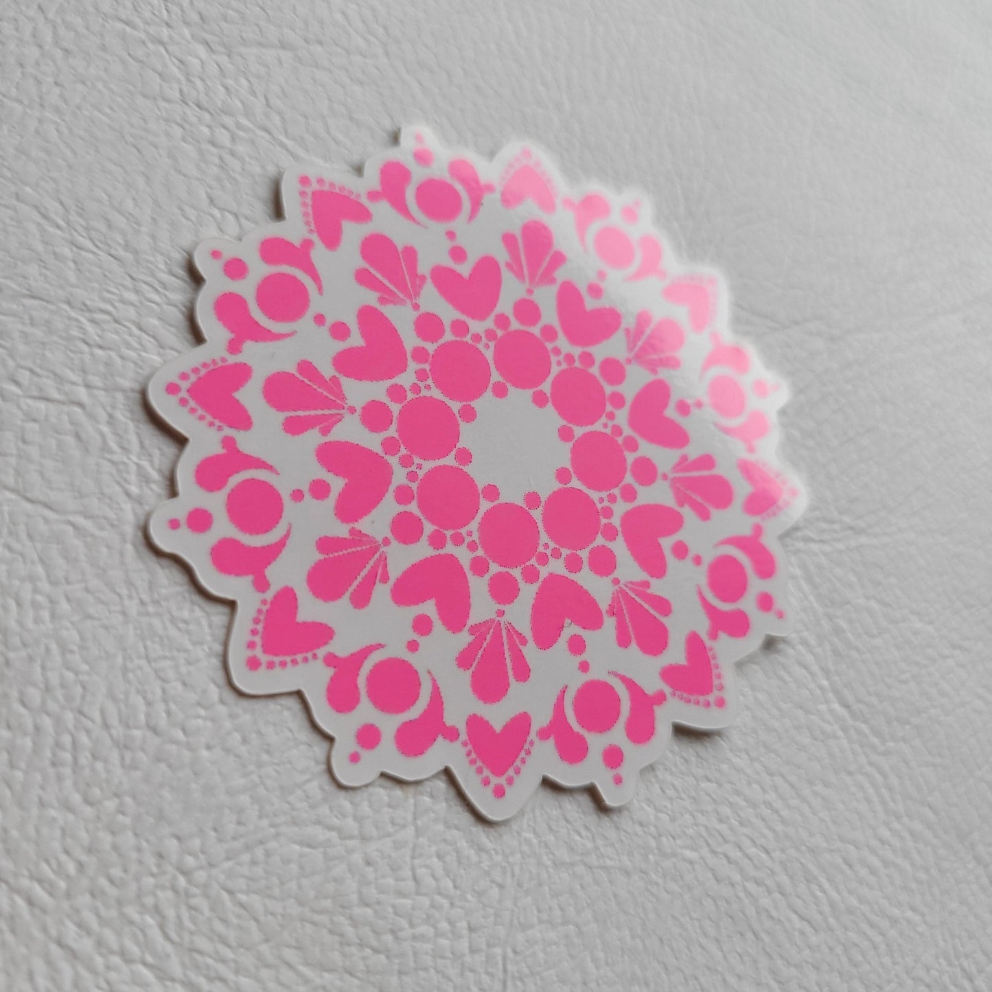 2" Pink UV Mandala Sticker - Bdotartsy