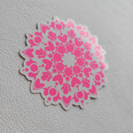 Load image into Gallery viewer, 2&quot; Pink UV Mandala Sticker - Bdotartsy
