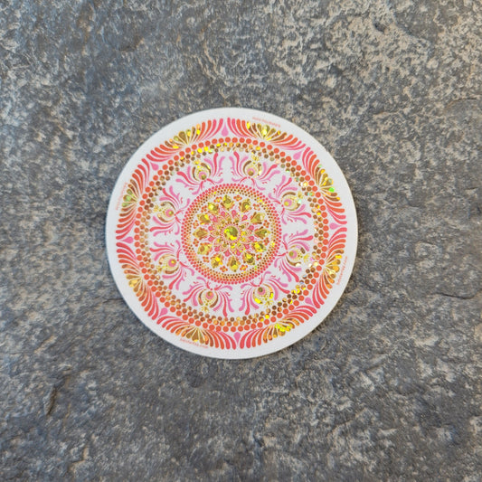 2" Starburst Mandala Glitter Sticker - Bdotartsy