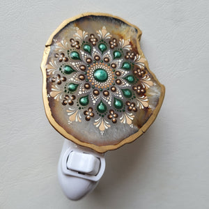Agate nightlight - Brown and Green