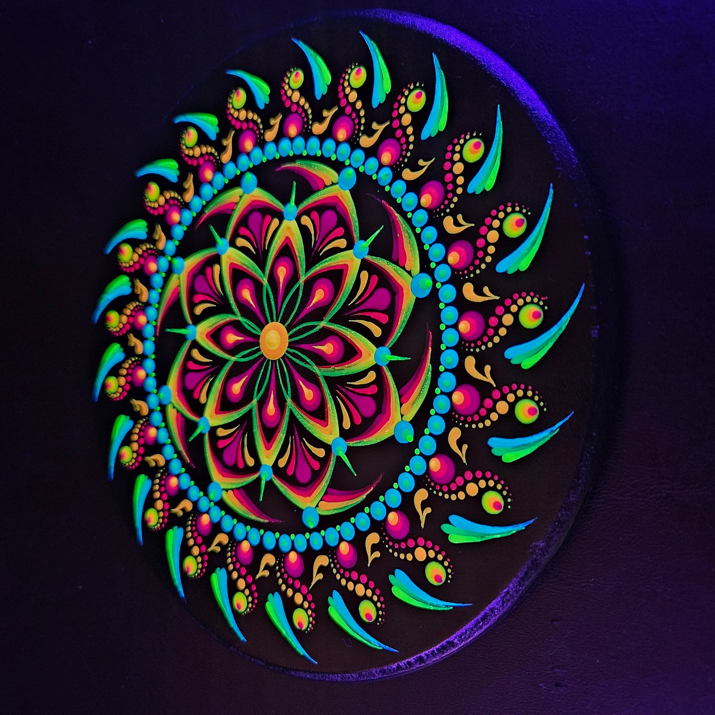 Vortex Bloom - UV 6.5" wood hanging (original)