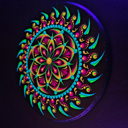 Vortex Bloom - UV 6.5" wood hanging (original)