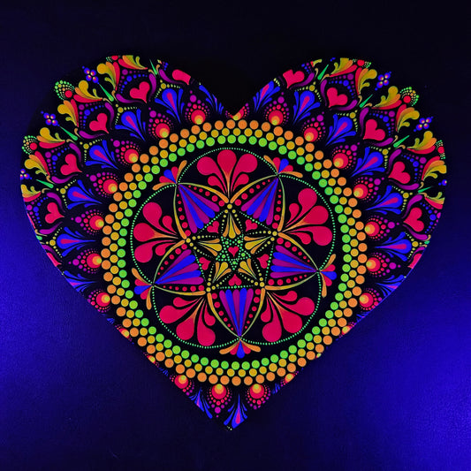 Watch Love Grow - 8x9 wood heart (UV original)