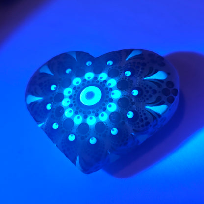 Moonstone - Meditation Heart Stone (UV reactive)