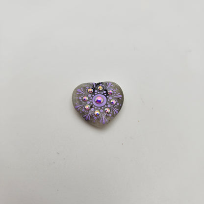 Sparkling Mini Heart Mandala Stone