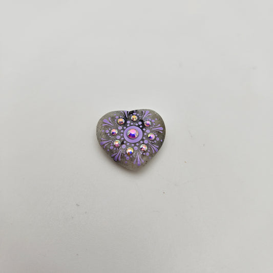 Sparkling Mini Heart Mandala Stone