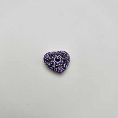 Sparkling Mini Heart Mandala Stone