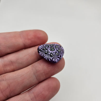 Sparkling Mini Heart Mandala Stone