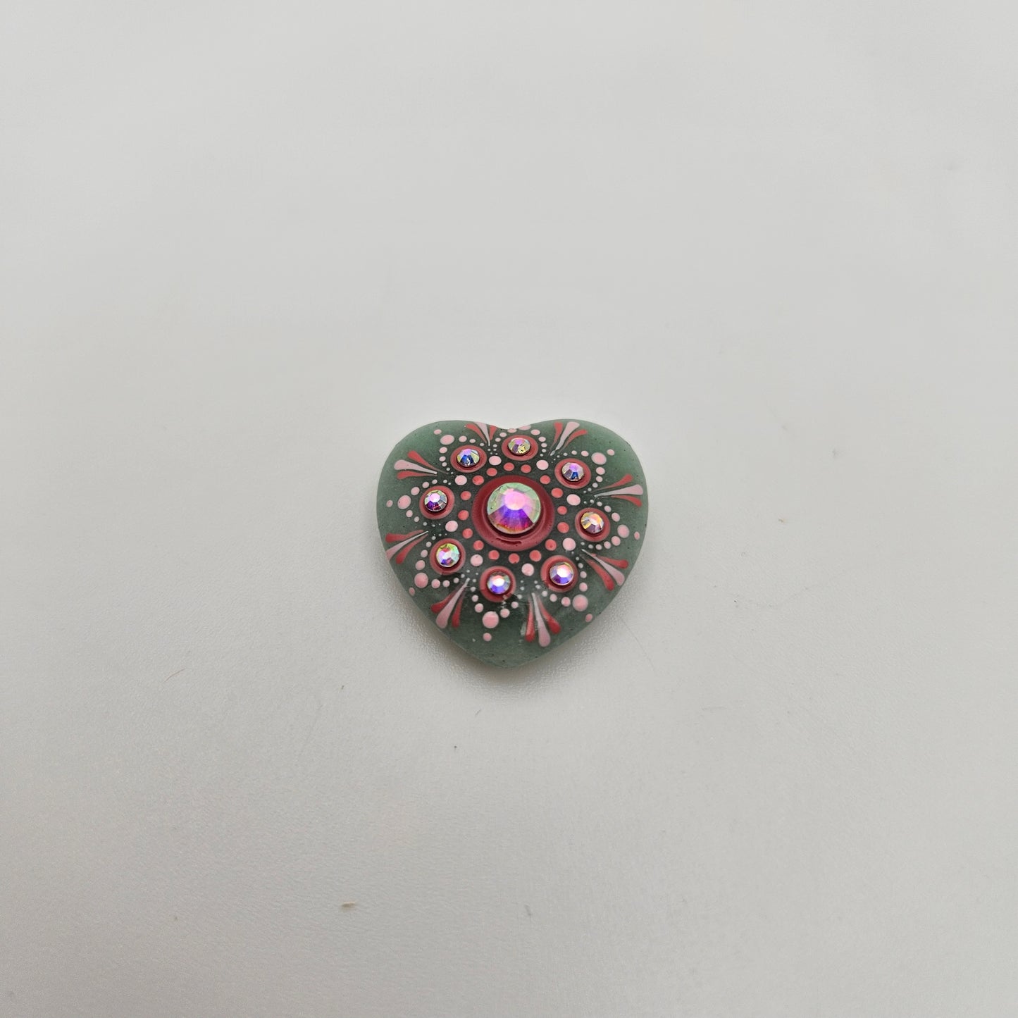 Sparkling Mini Heart Mandala Stone