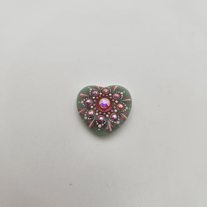 Sparkling Mini Heart Mandala Stone