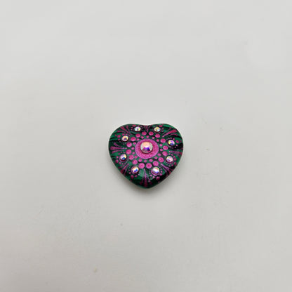 Sparkling Mini Heart Mandala Stone