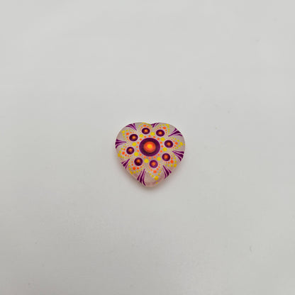 Sparkling Mini Heart Mandala Stone