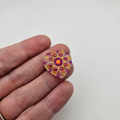 Sparkling Mini Heart Mandala Stone