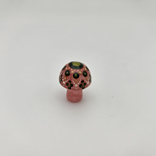 Mini Carved Mushroom - Strawberry Quartz