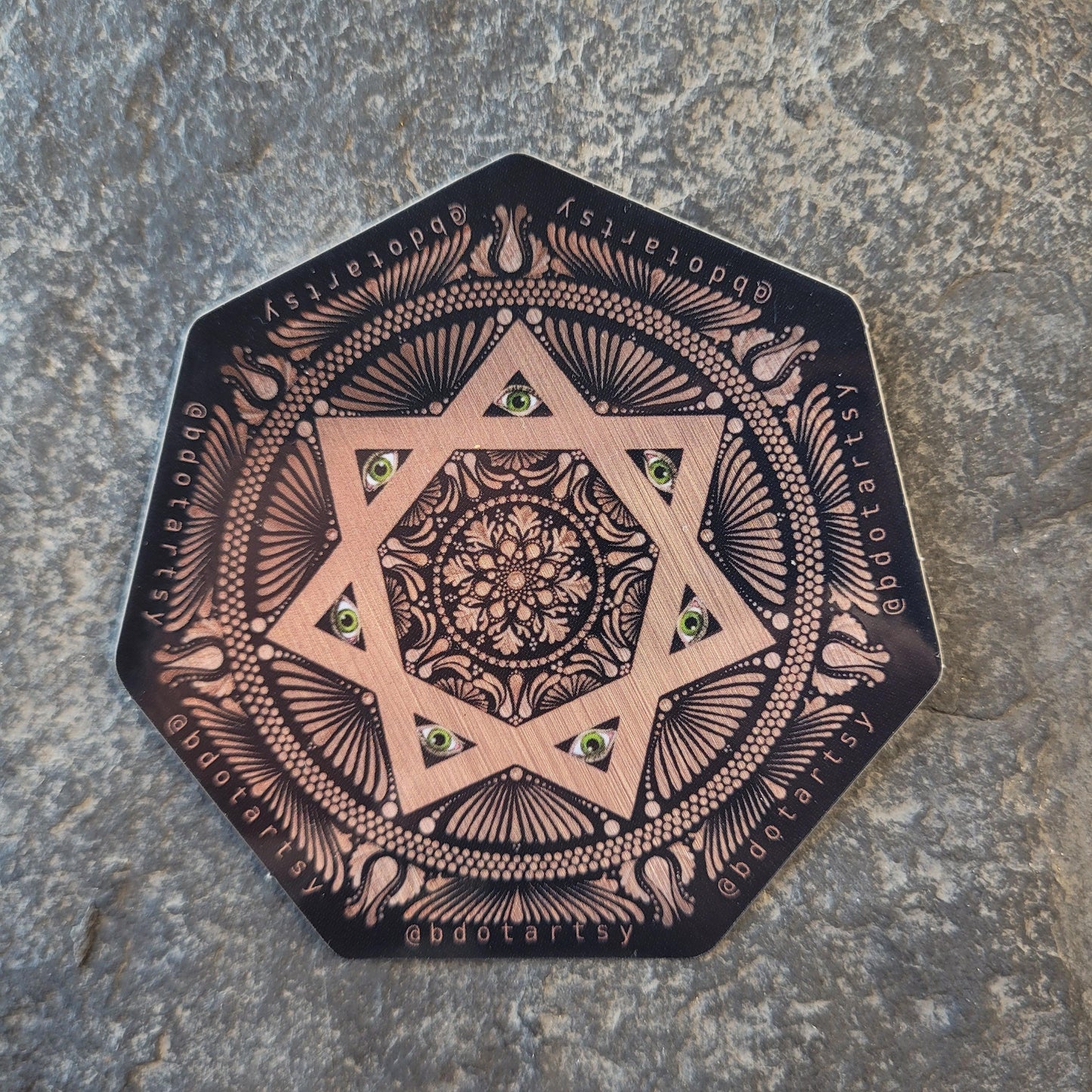 3" Bronze Septagram Star Sticker - Bdotartsy