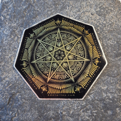 3" Golden Elven Star Sticker - Bdotartsy