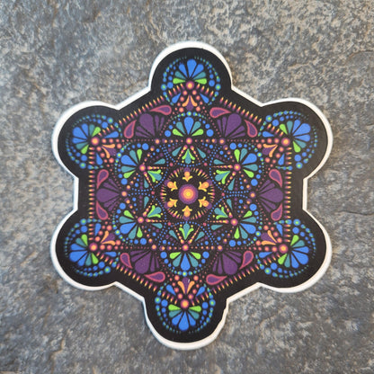 3" Metatron's Cube Sticker - Bdotartsy