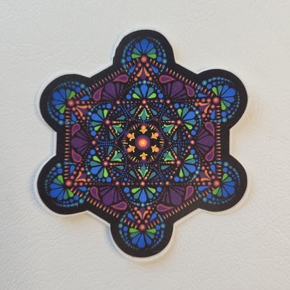 3" Metatron's Cube Sticker - Bdotartsy