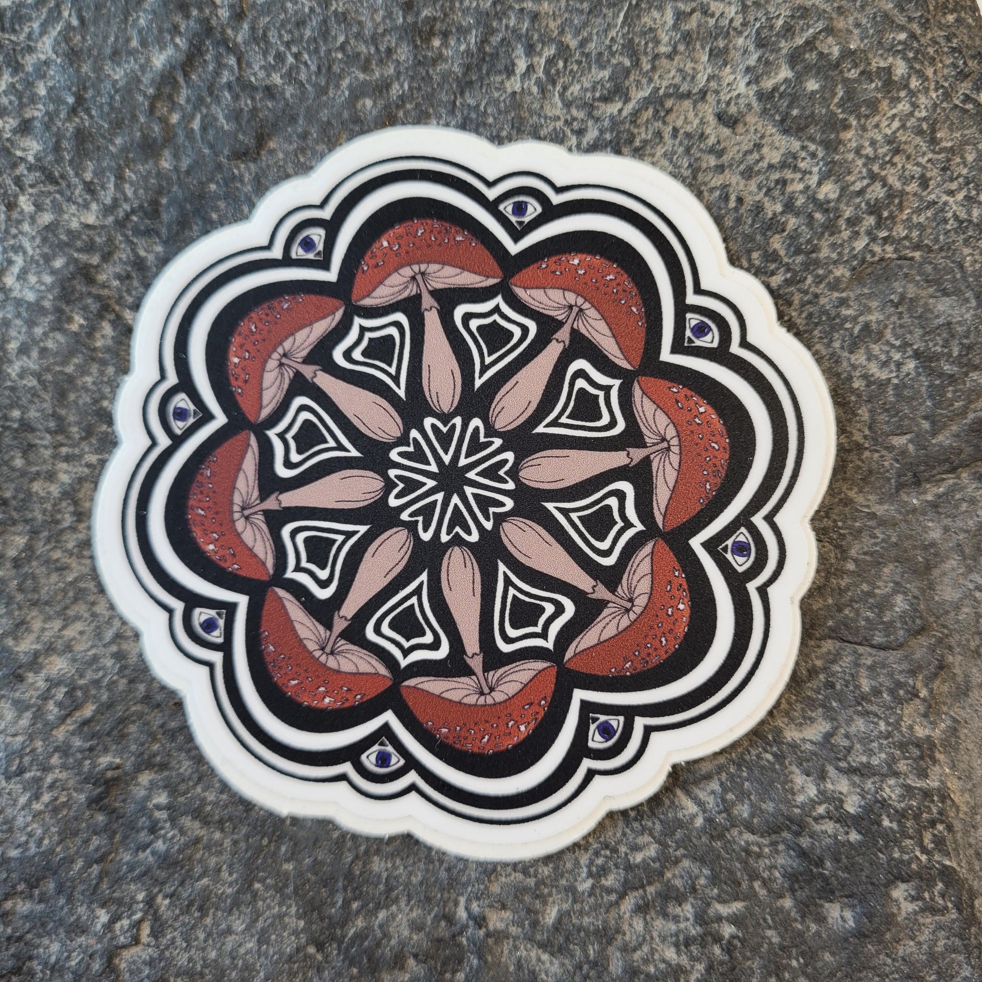 3" Mushroom Mandala Sticker - Bdotartsy