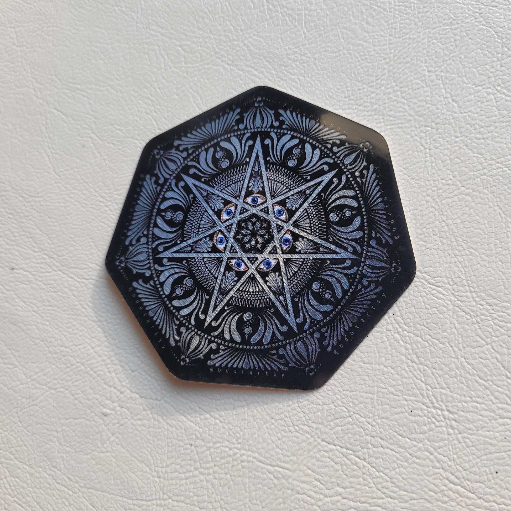 3" Silver Septagram Star Sticker - Bdotartsy