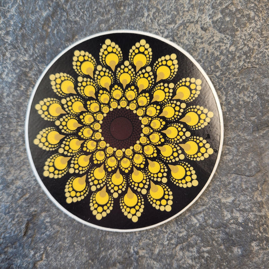 3" Sunflower Dot Mandala Sticker - Bdotartsy