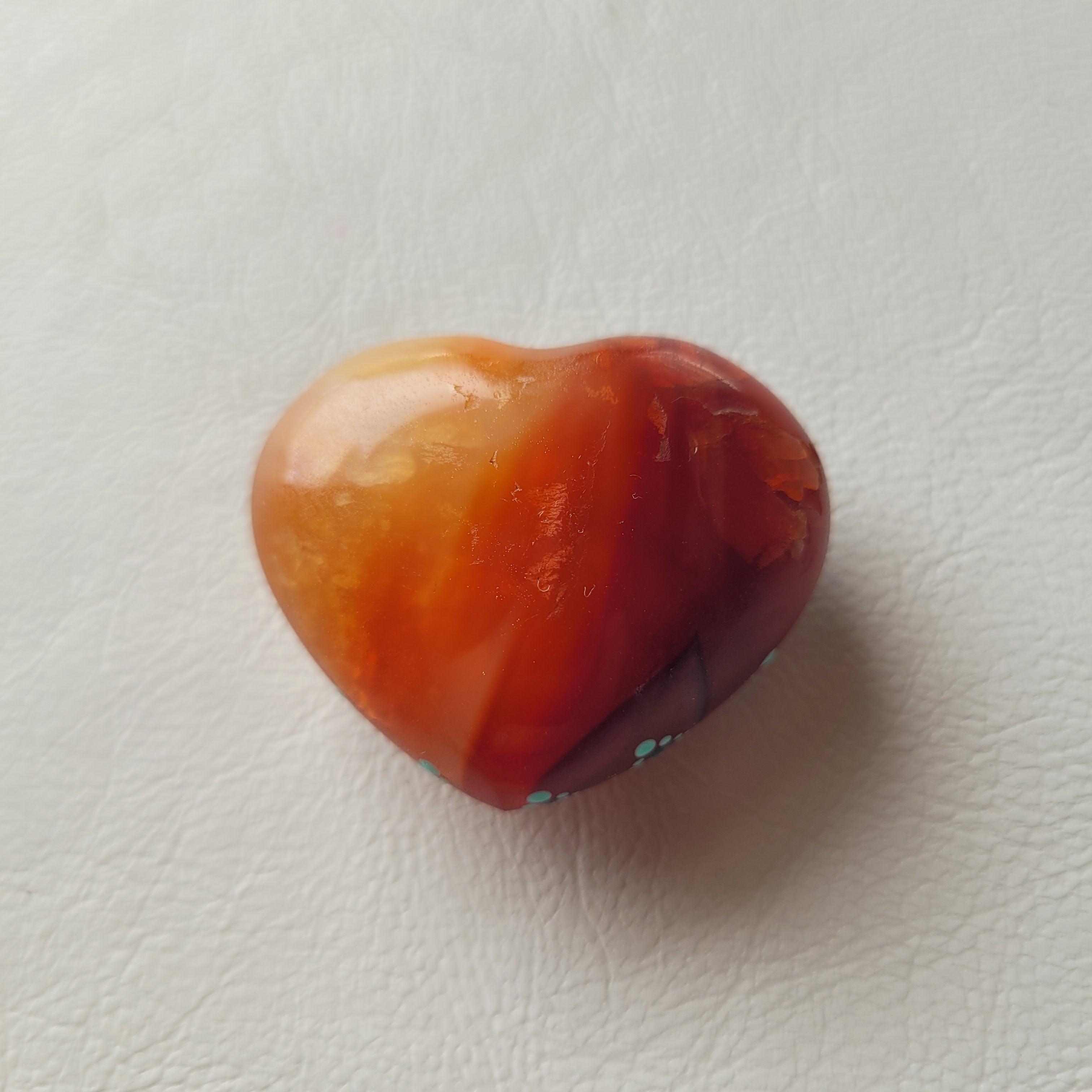 Carnelian - Meditation Heart Stone - Bdotartsy