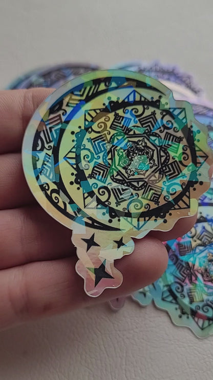 2" Holographic Moon Sticker