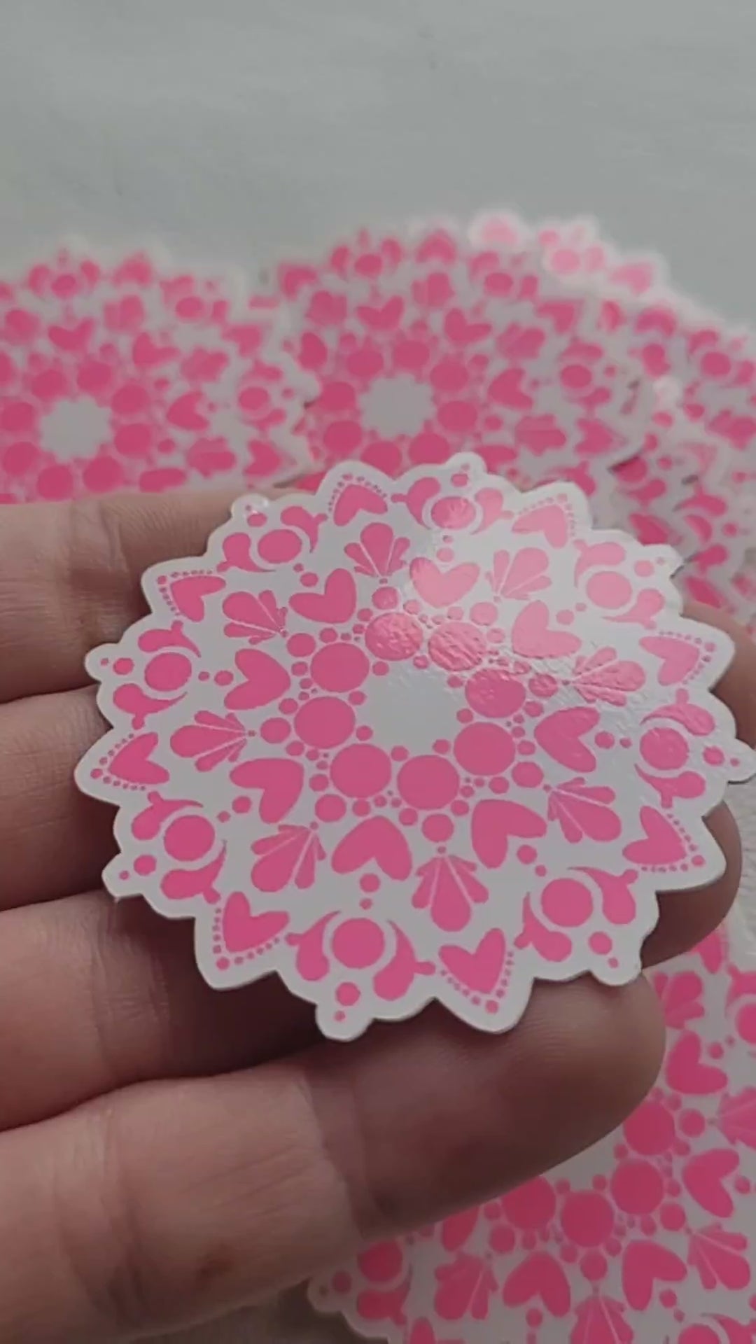 2" Pink UV Mandala Sticker