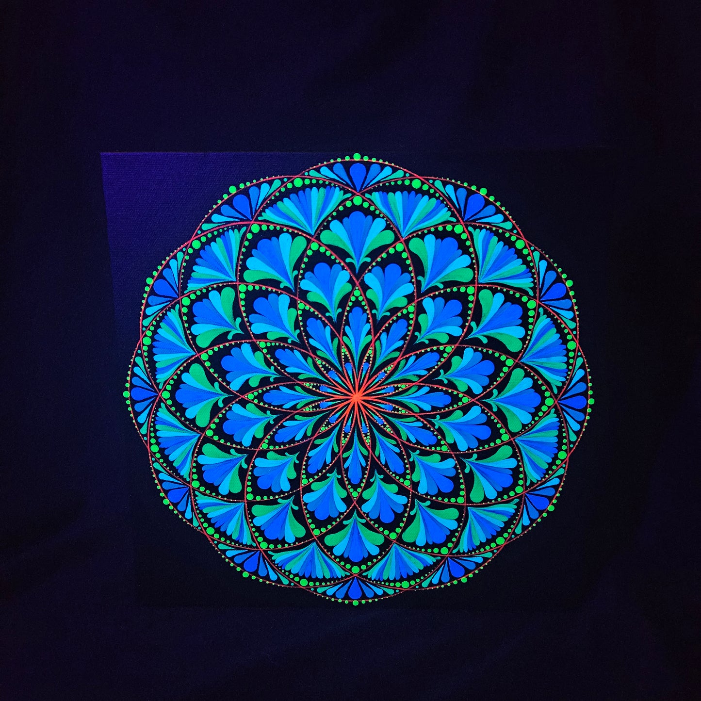 Prismatic Vortex - UV Torus Mandala (Original)