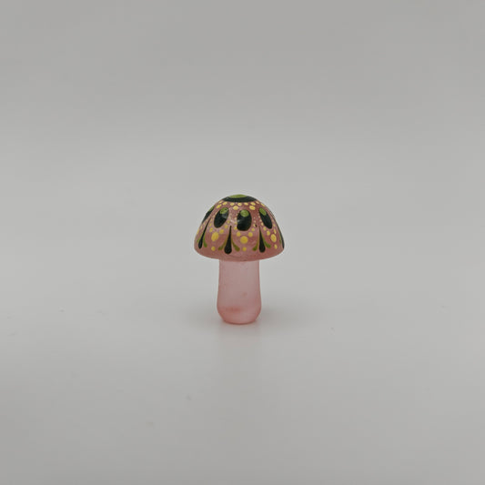 Mini Carved Mushroom - Strawberry Quartz