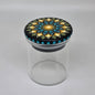 2 oz Jar - teal and yellow