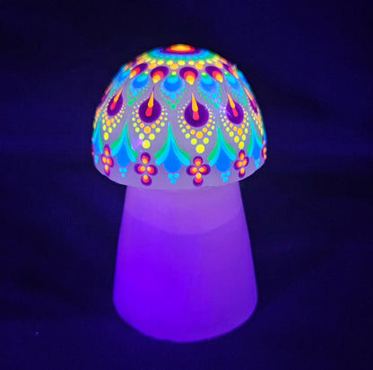 Pink Calcite - UV Large Mandala Mushroom