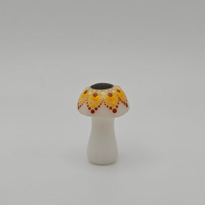 Mini Carved Mushroom - White Jade