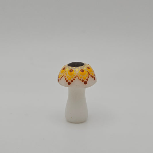 Mini Carved Mushroom - White Jade