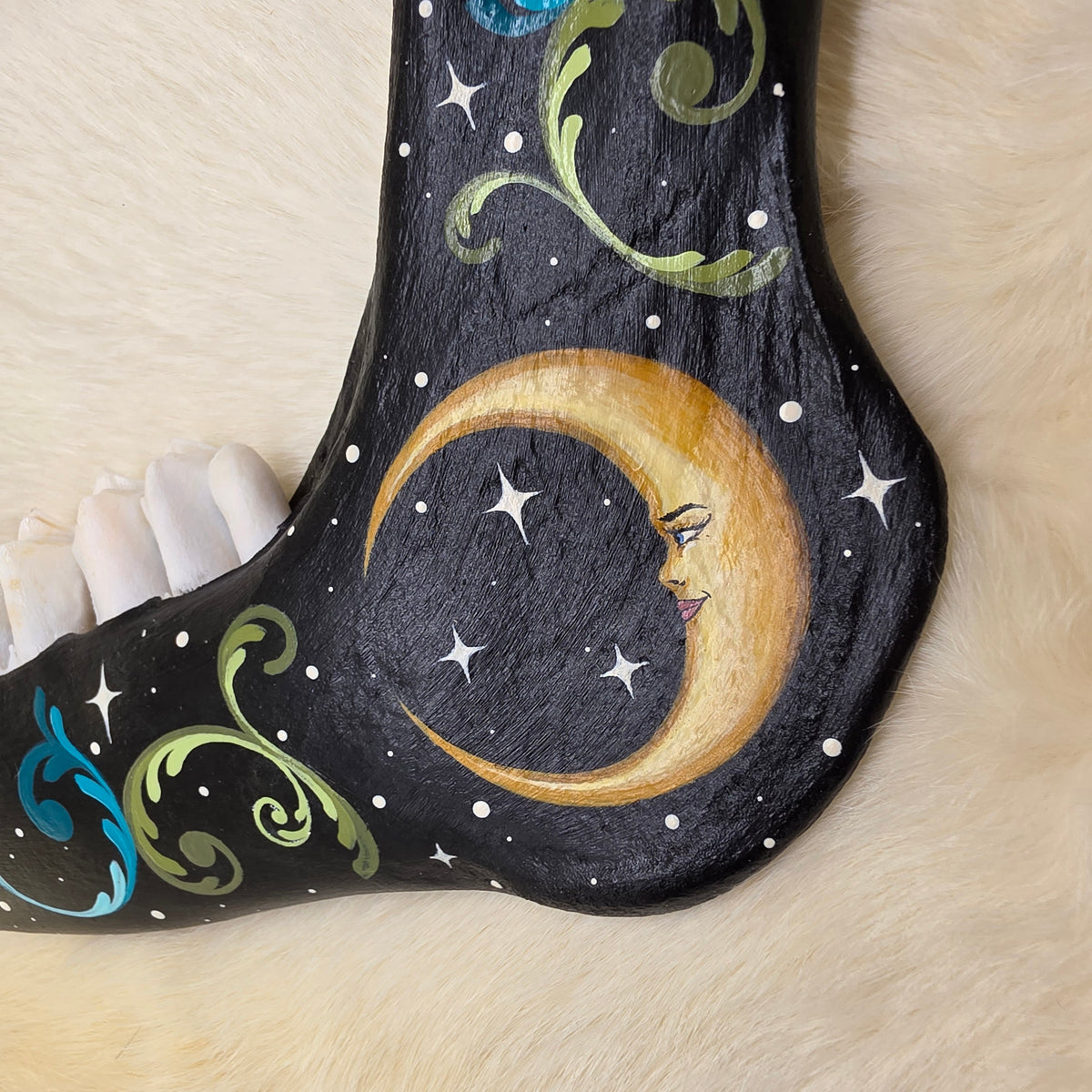 Elk Jaw Bone - Celestial Rainbow Oddity Art