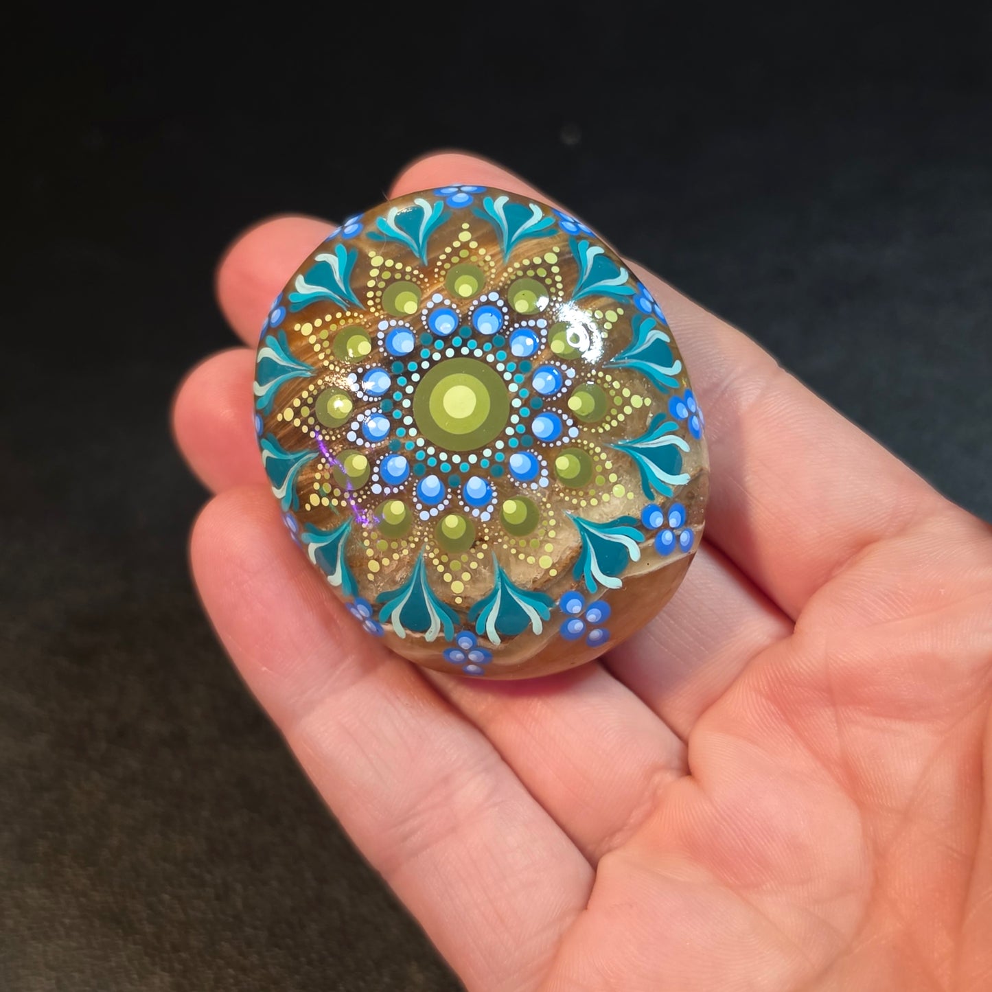 Chocolate calcite - Teal & Green