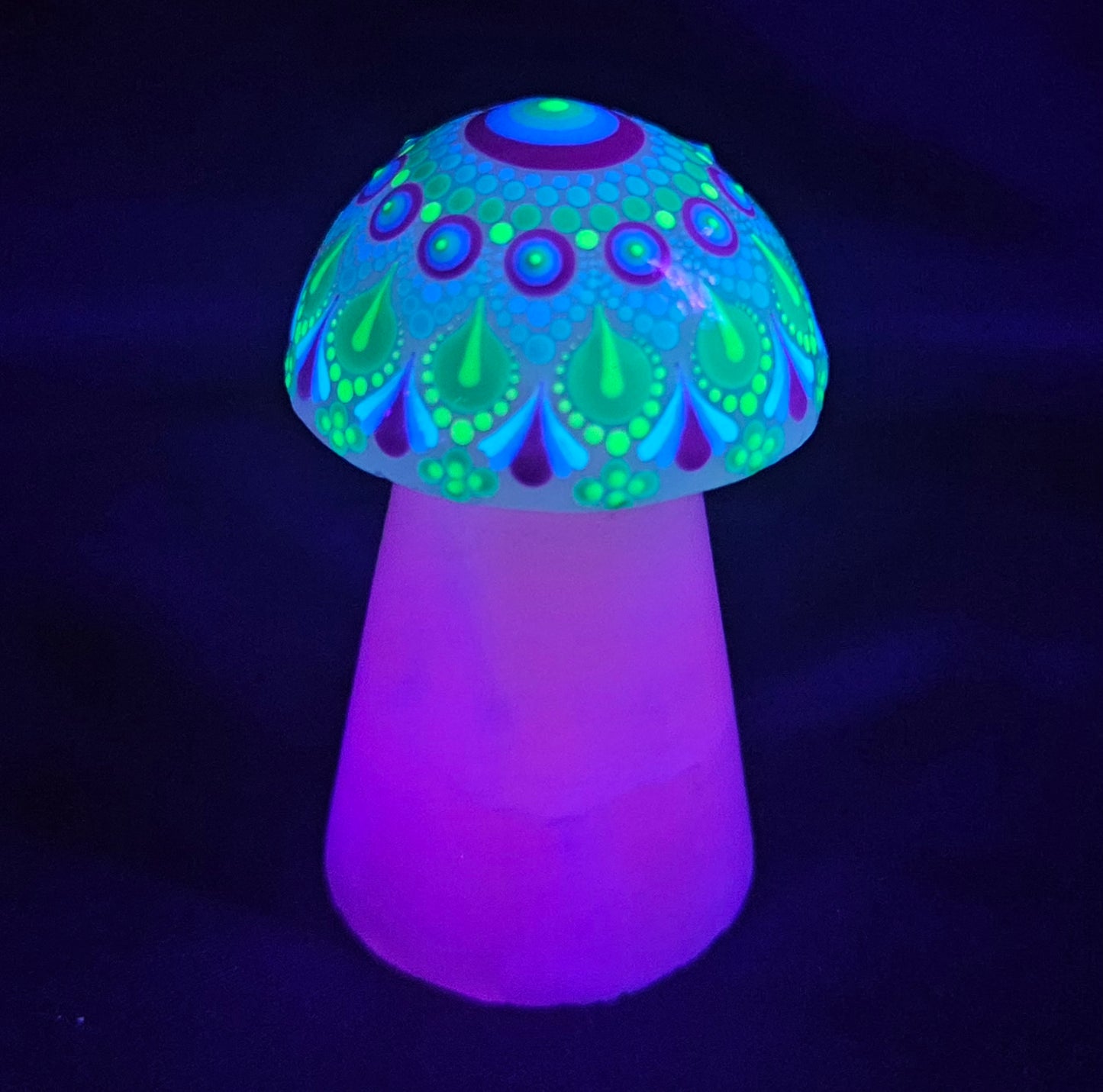 Pink Calcite - UV Large Mandala Mushroom