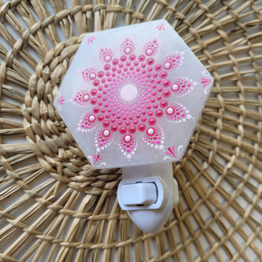 Selenite nightlight - Hexagon Pink - Bdotartsy