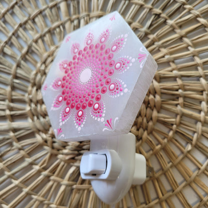 Selenite nightlight - Hexagon Pink - Bdotartsy