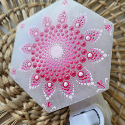 Selenite nightlight - Hexagon Pink - Bdotartsy