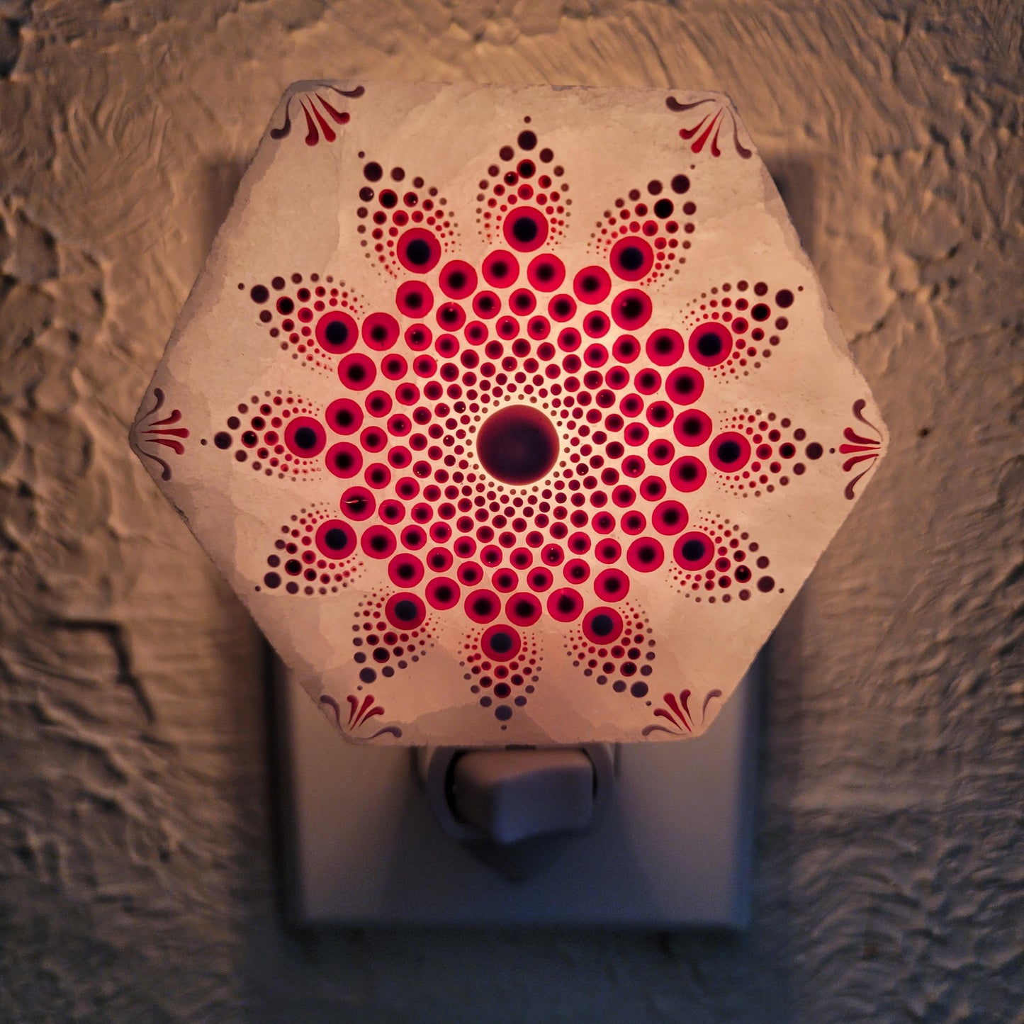 Selenite nightlight - Hexagon Pink - Bdotartsy