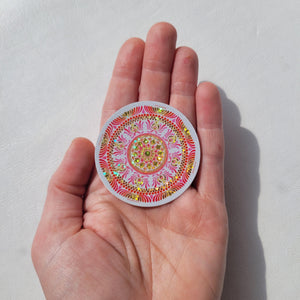 2" Starburst Mandala Glitter Sticker - Bdotartsy